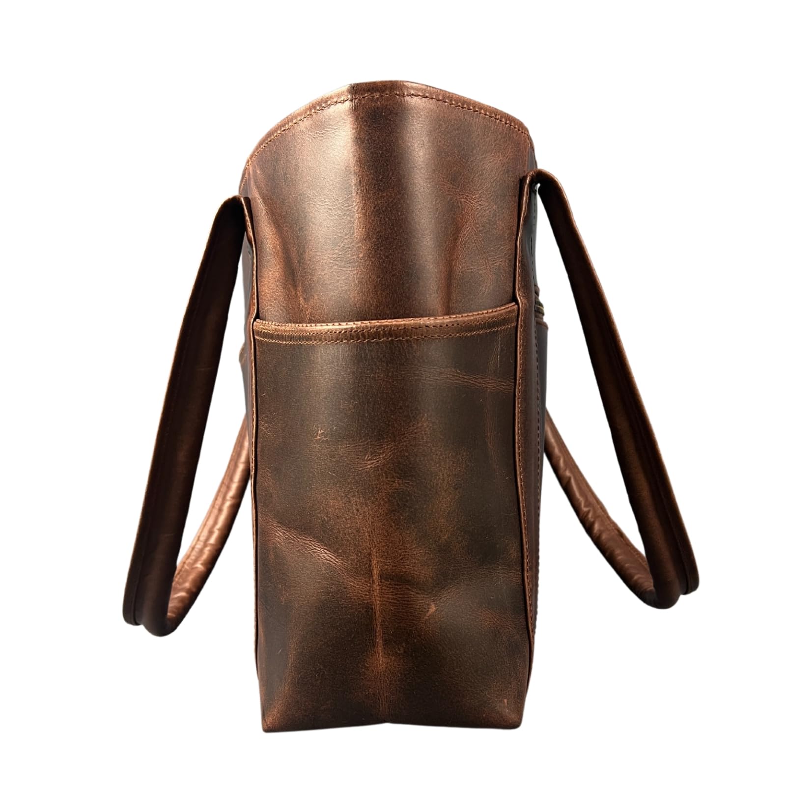Madosh Genuine Leather Brown Tote Bag Messenger Bag Ladies Purse Crossbody Shoulder Satchel Handbag